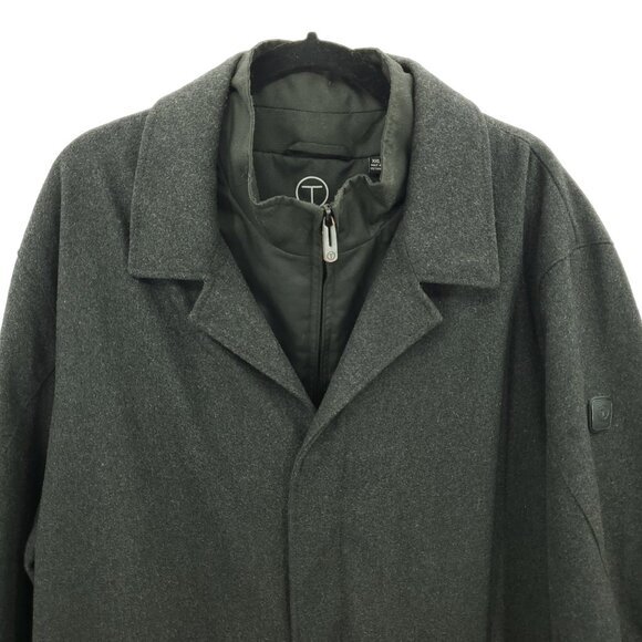 TUMI Tech Grey Wool Insulated Quilt Lined Zip-Up Jacket/Pea Coat XXL - Picture 4 of 16